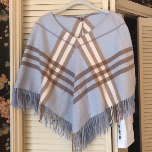 burberry plaid poncho